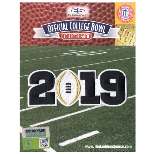 2019 College National Championship Game Jersey Patch White Alabama Clemson 