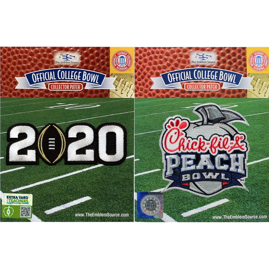 2020 College Playoff Jersey Patch & Chick-Fil-A Peach Bowl Patch Oklahoma LSU 
