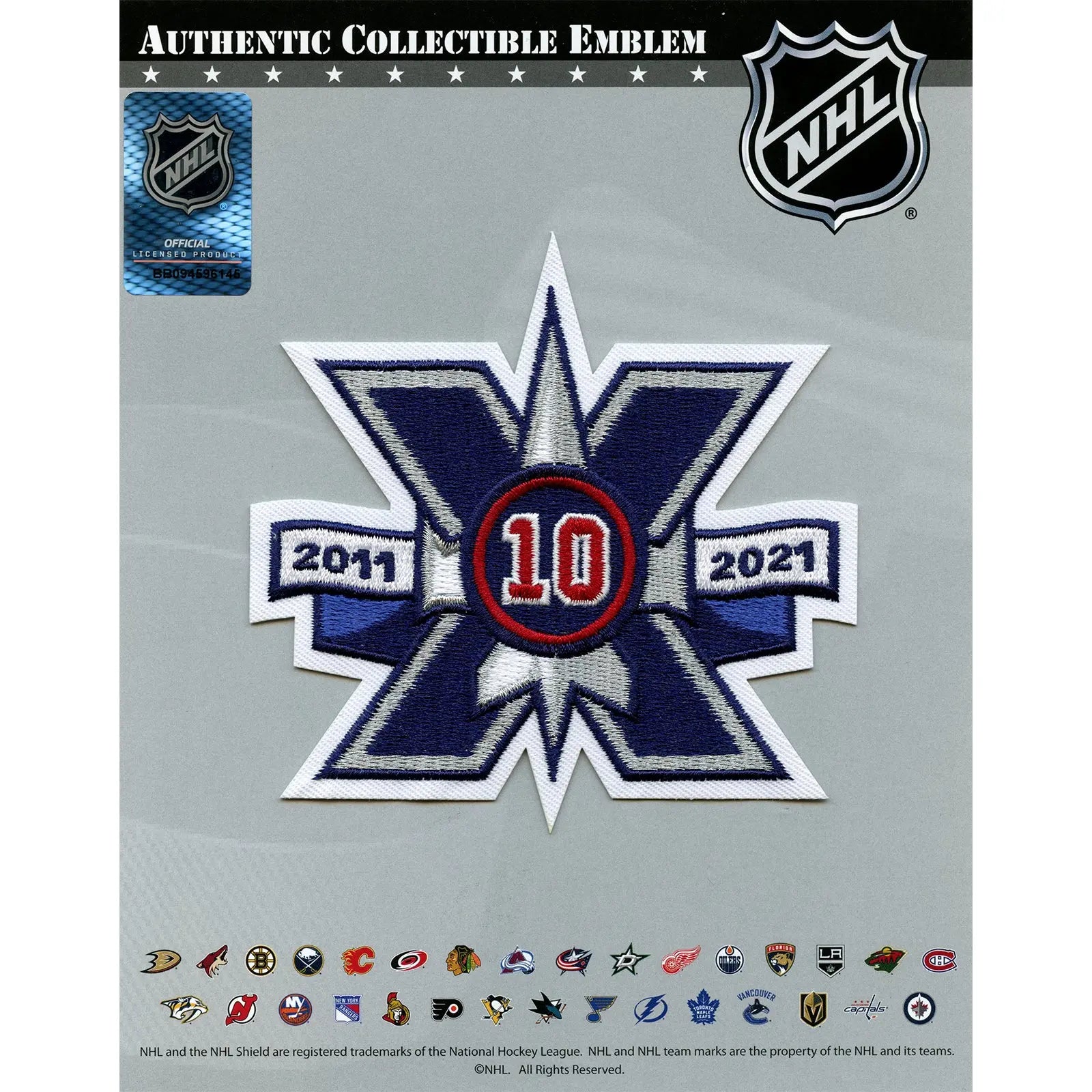 2021 Winnipeg Jets 10th Anniversary Logo Jersey Patch