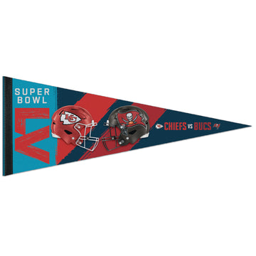 2021 Super Bowl 55 LV Dueling Classic Pennant Tampa Bay Buccaneers Vs. Kansas City Chiefs 