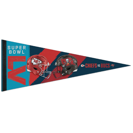 2021 Super Bowl 55 LV Dueling Classic Pennant Tampa Bay Buccaneers Vs. Kansas City Chiefs 