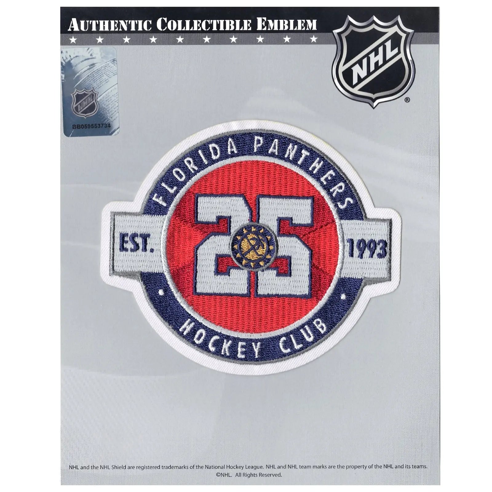 2018 Florida Panthers 25th Anniversary Season Jersey Patch (Red) 