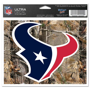 Houston Texans Camouflage Logo Ultra Decal 5" x 6" (Colored) 