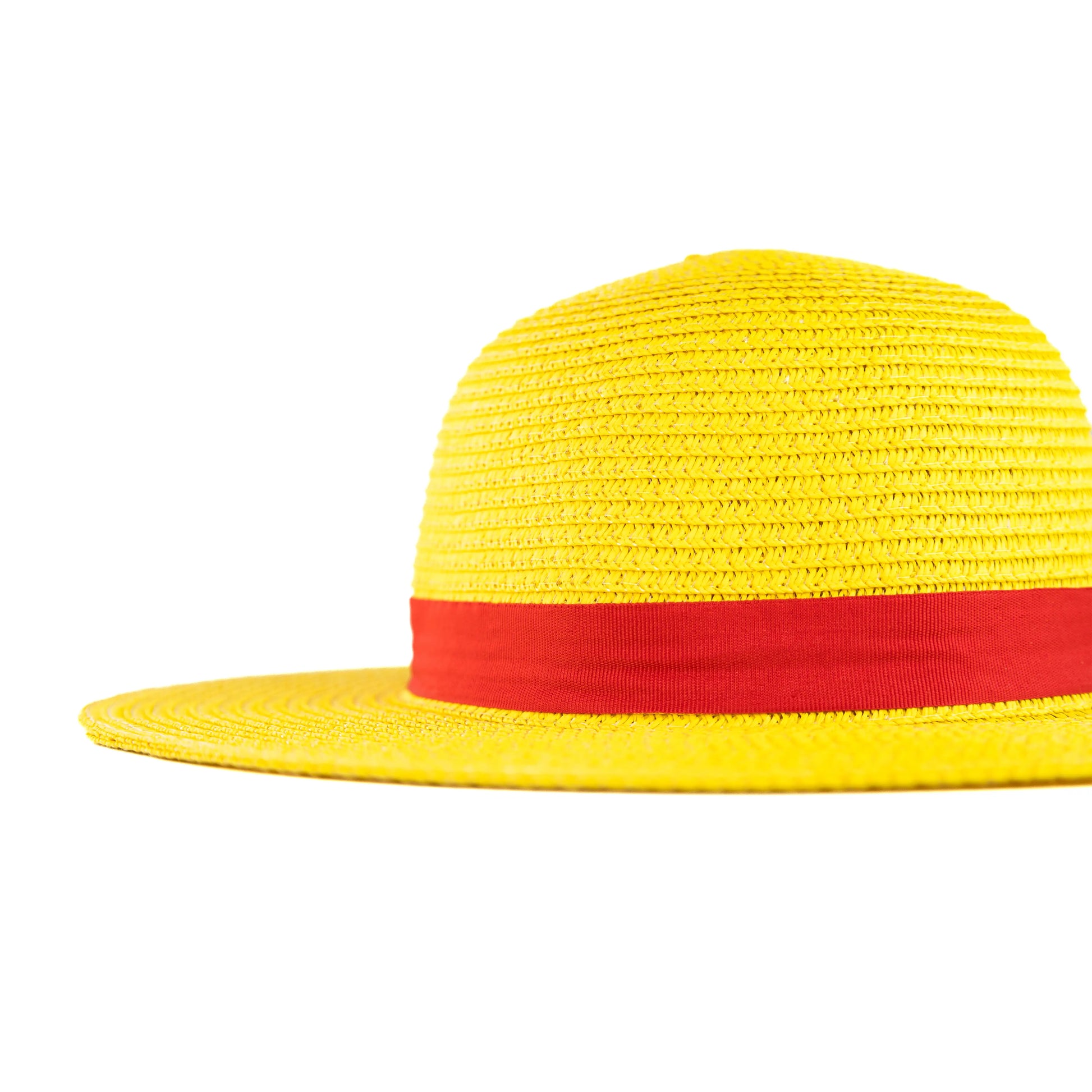 Anime Yellow Straw Hat with Red Ribbon Size 22.5