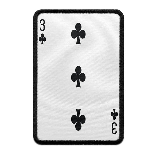 Three Of Clubs Card FotoPatch Game Deck Embroidered Iron On 