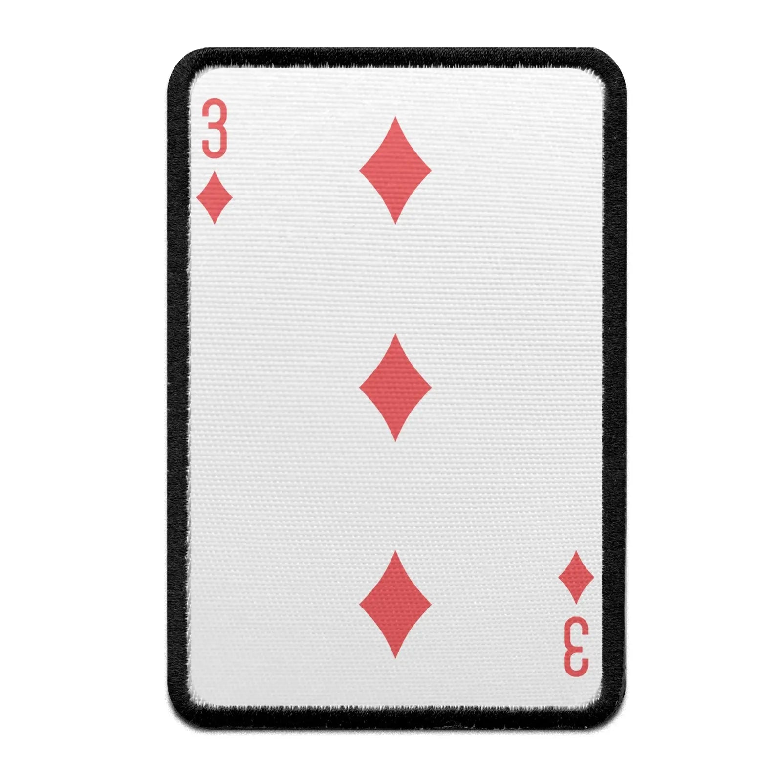 Three Of Diamonds Card FotoPatch Game Deck Embroidered Iron On 