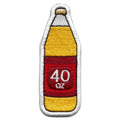 40oz Beer Bottle Patch Funny Old School Embroidered Iron On
