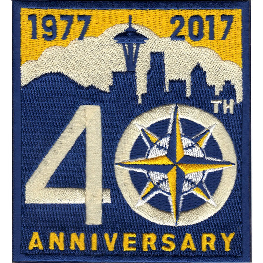 1977-2017 Seattle Mariners 40th Anniversary Patch (Gold) 
