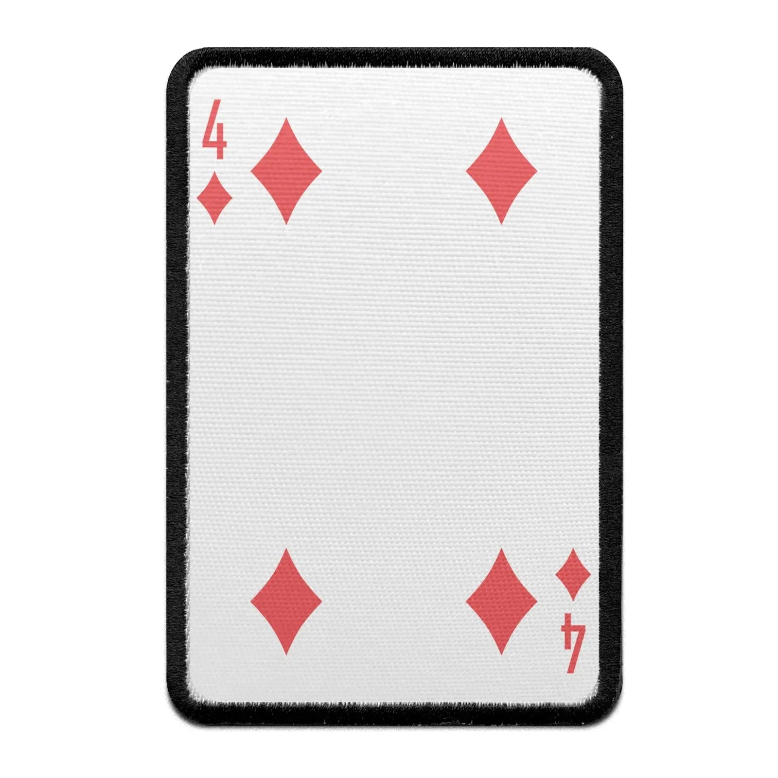 Four Of Diamonds Card FotoPatch Game Deck Embroidered Iron On 