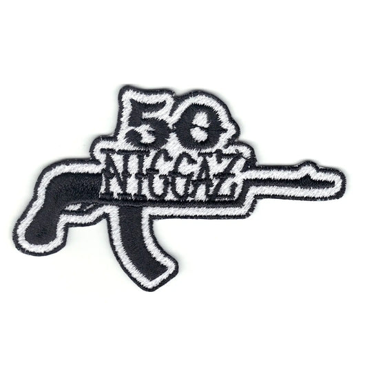 50 Niggaz With AK-47 Patch Iconic Rapper Tattoo Embroidered Iron On 