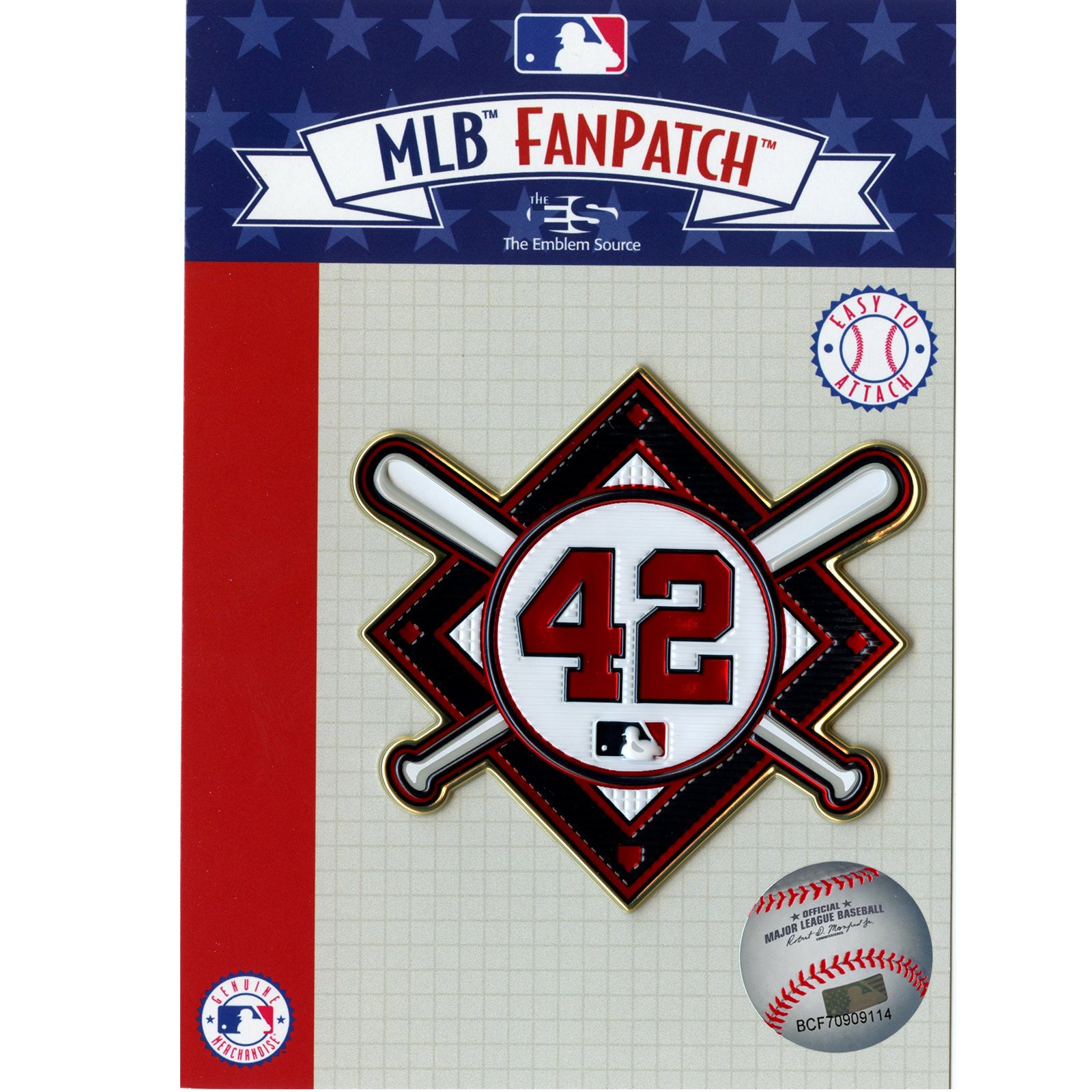 Emblem Source Jackie Robinson #42 MLB Licensed Primary Logo Jersey Sleeve  Patch