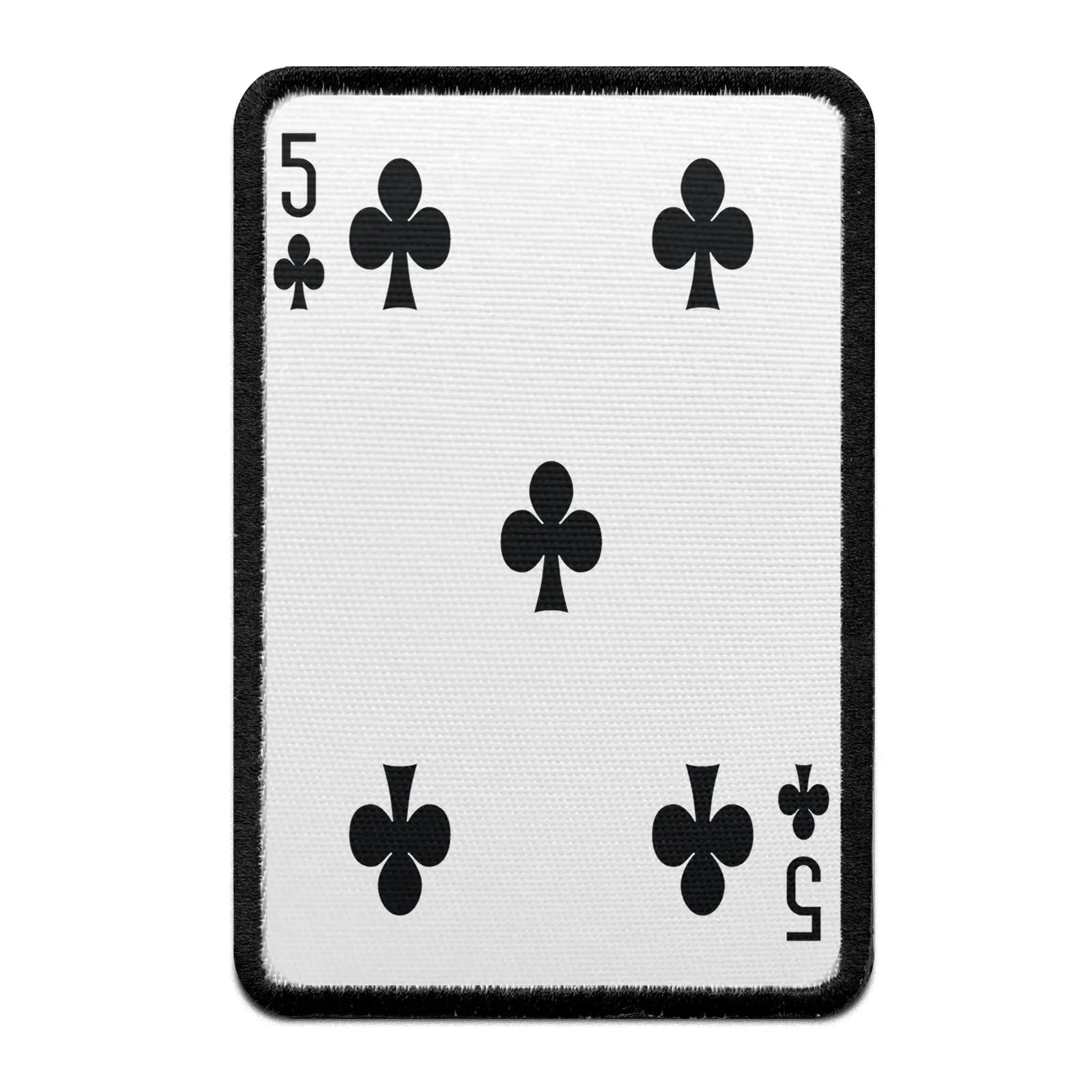 Five Of Clubs Card FotoPatch Game Deck Embroidered Iron On 