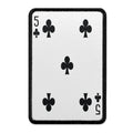 Five Of Clubs Card FotoPatch Game Deck Embroidered Iron On 