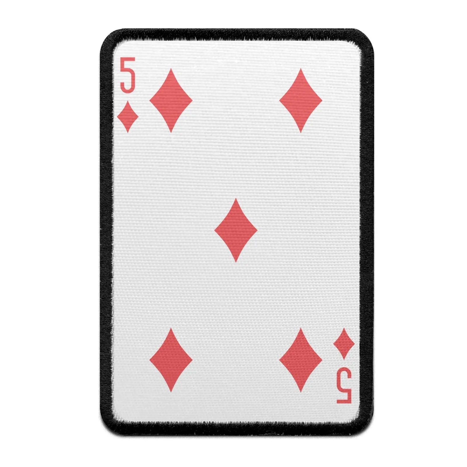 Five Of Diamonds Card FotoPatch Game Deck Embroidered Iron On 