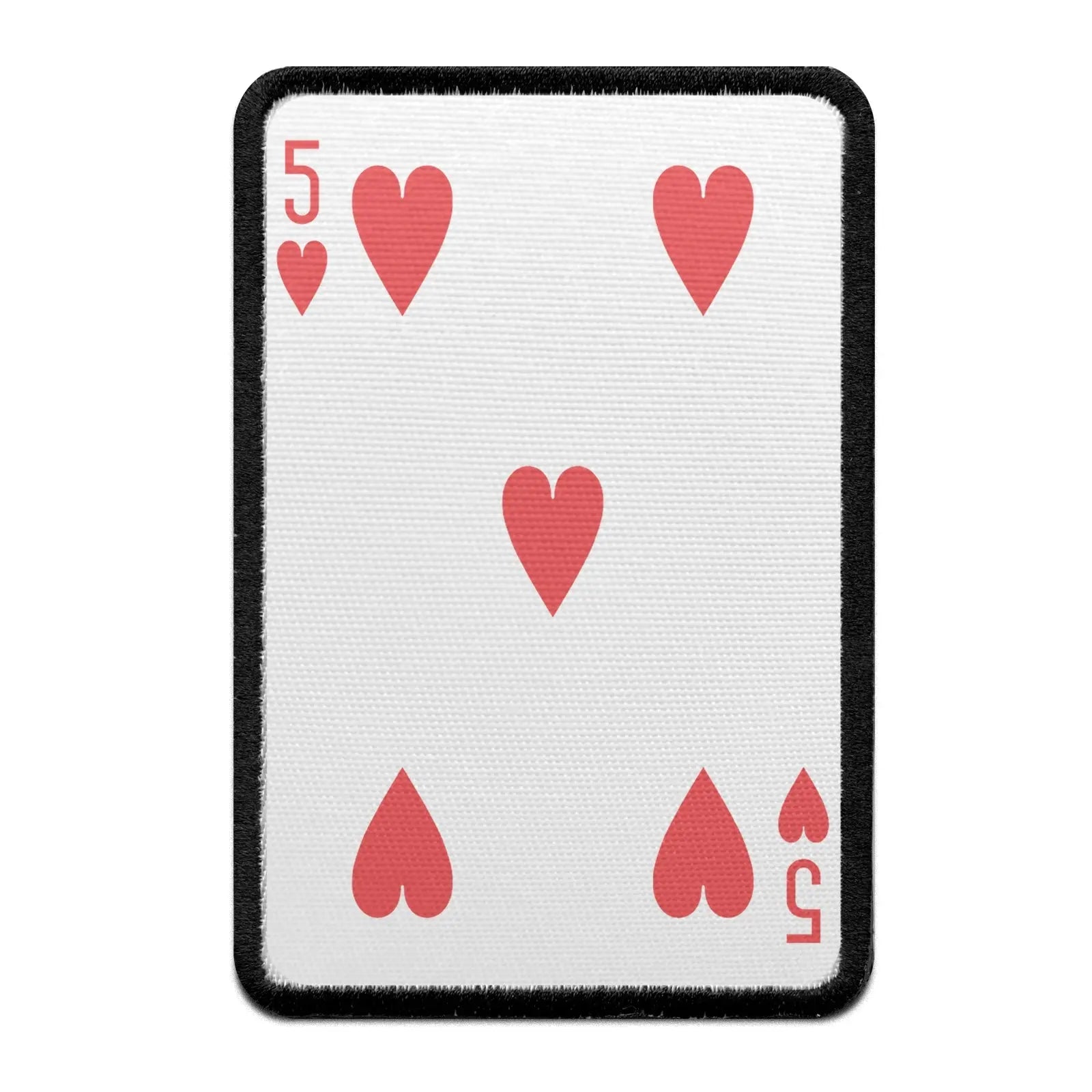 Five Of Hearts Card FotoPatch Game Deck Embroidered Iron On 