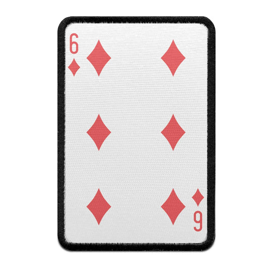 Six Of  Diamonds Card FotoPatch Game Deck Embroidered Iron On 