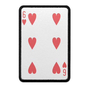 Six Of Hearts Card FotoPatch Game Deck Embroidered Iron On 