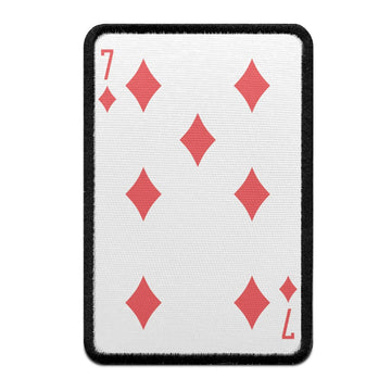 Seven Of Diamonds Card FotoPatch Game Deck Embroidered Iron On 