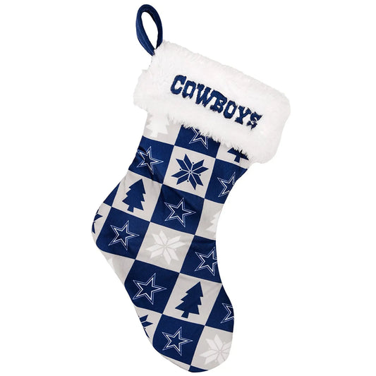 Dallas Cowboys NFL Basic Christmas Checkered Stocking 