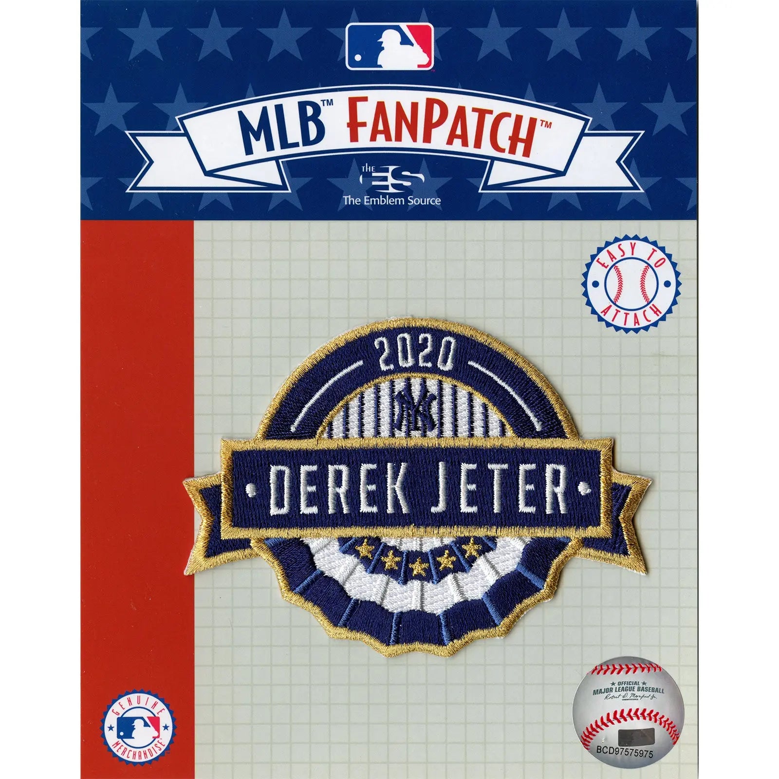 NEW YORK YANKEES DEREK JETER BASEBALL JERSEY, 2020 HALL OF FAME PATCH,  SIZE: LGE