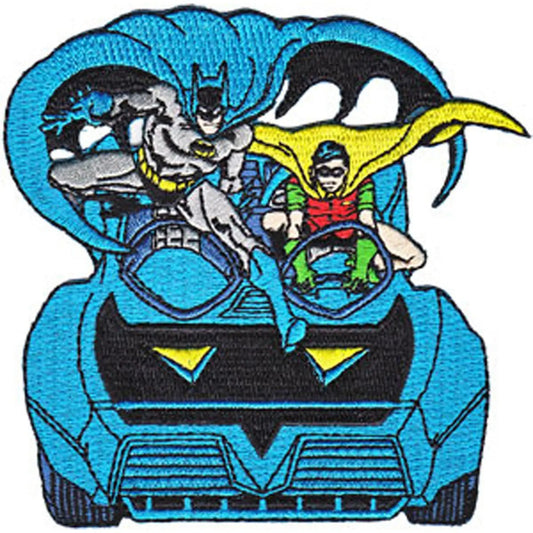 Dc Comics Robin and Batman Batmobile Iron on Patch 