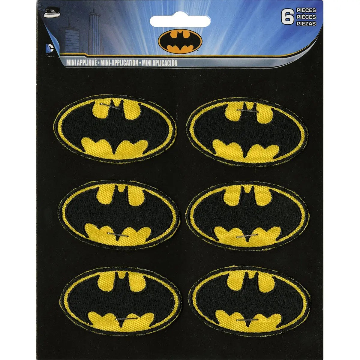 DC Comics Batman The Dark Knight Classic Logo Iron on Applique Patch (Set) 