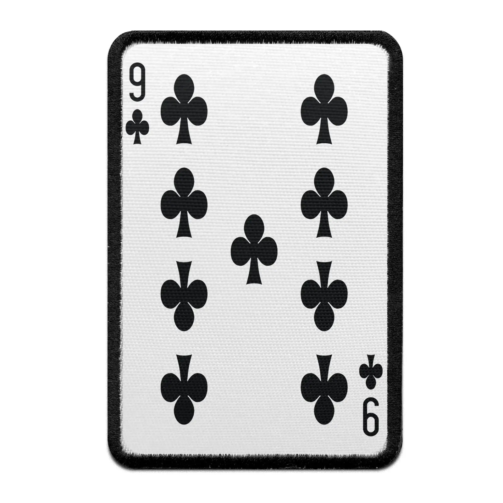 Nine Of Clubs Card FotoPatch Game Deck Embroidered Iron On 