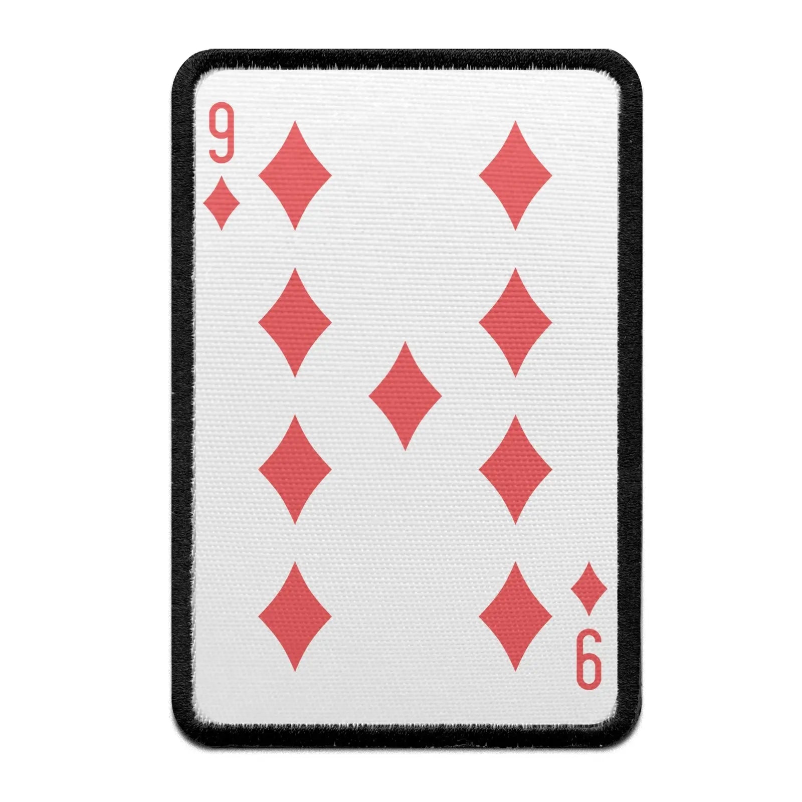 Nine Of Diamonds Card FotoPatch Game Deck Embroidered Iron On 