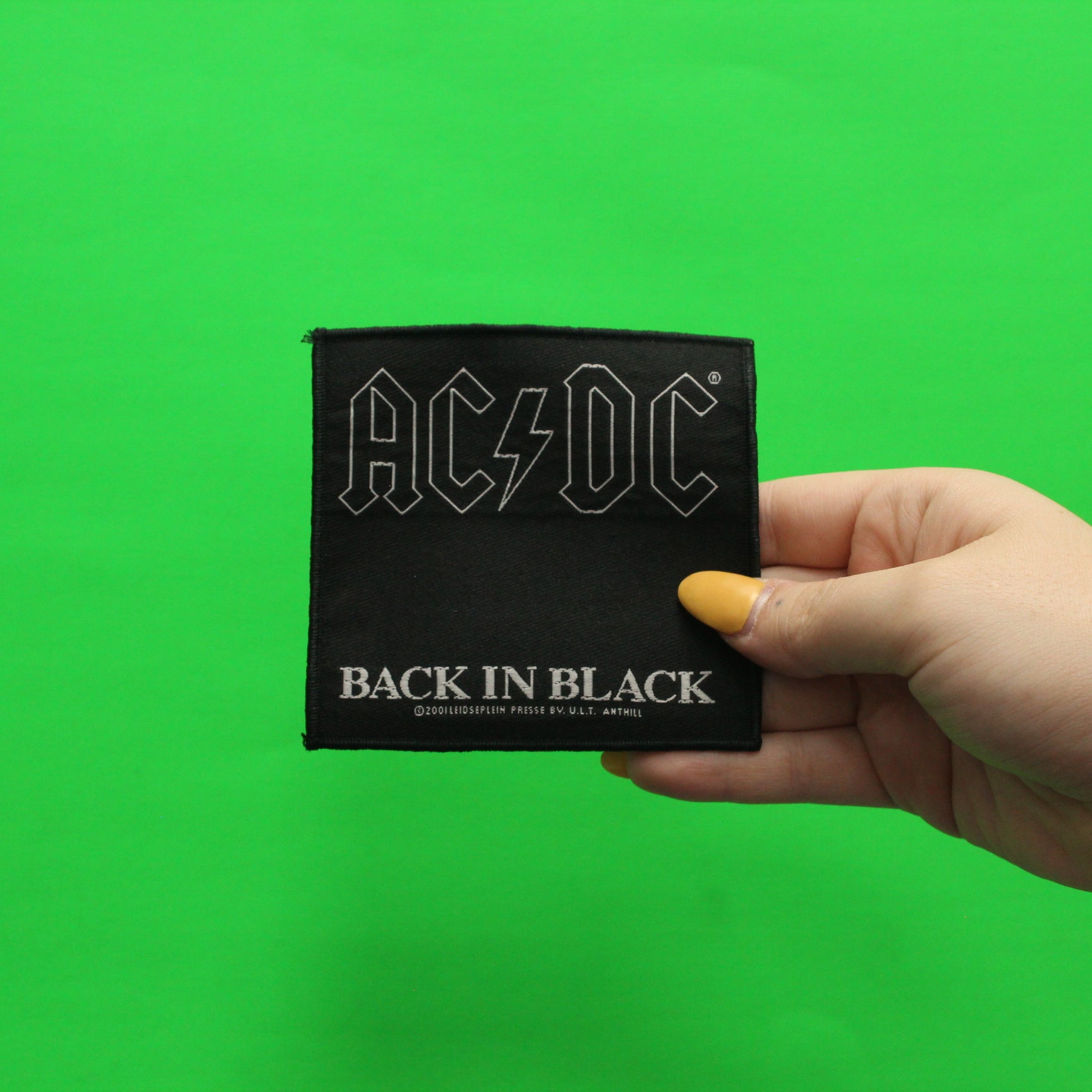 2001 ACDC Back In Black Woven Sew On Patch 