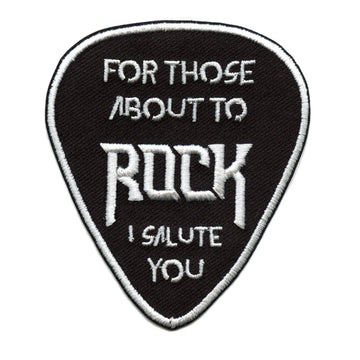 ACDC I Salute You Patch Guitar Pick Rock Embroidered Iron on