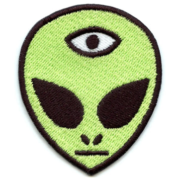Alien With Third Eye Iron On Embroidered Patch 