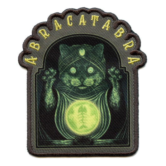 Abracatabra Mystical Witch Cat Patch Fortune Teller Embroidered Iron On
