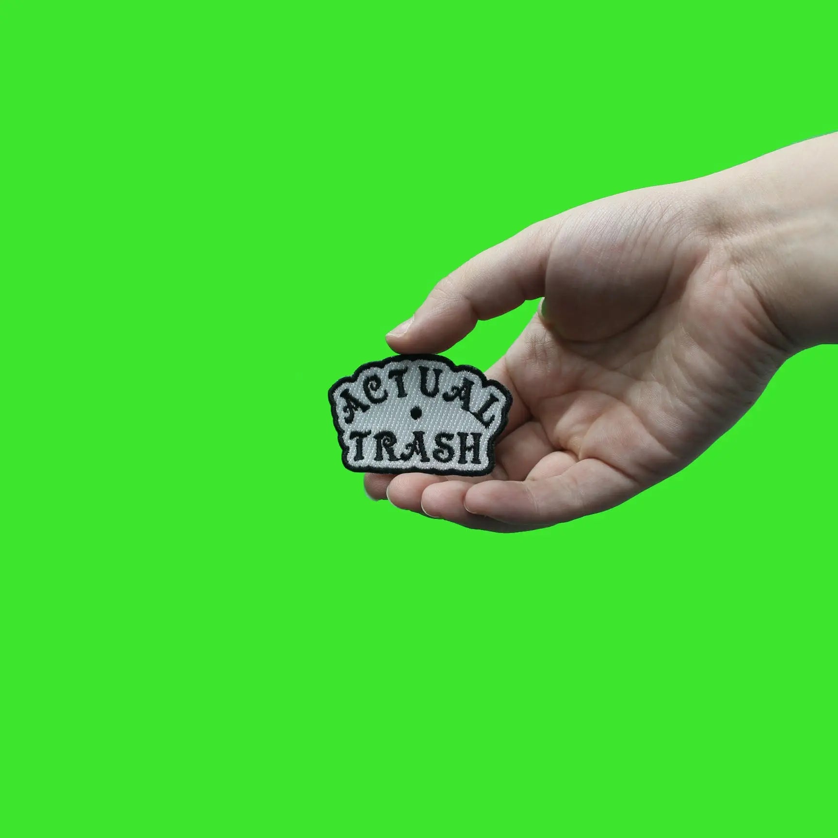 Actual Trash Embroidered Iron On Patch