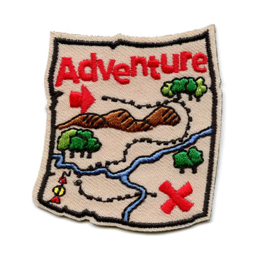 Adventure Map Embroidered Iron On Patch 