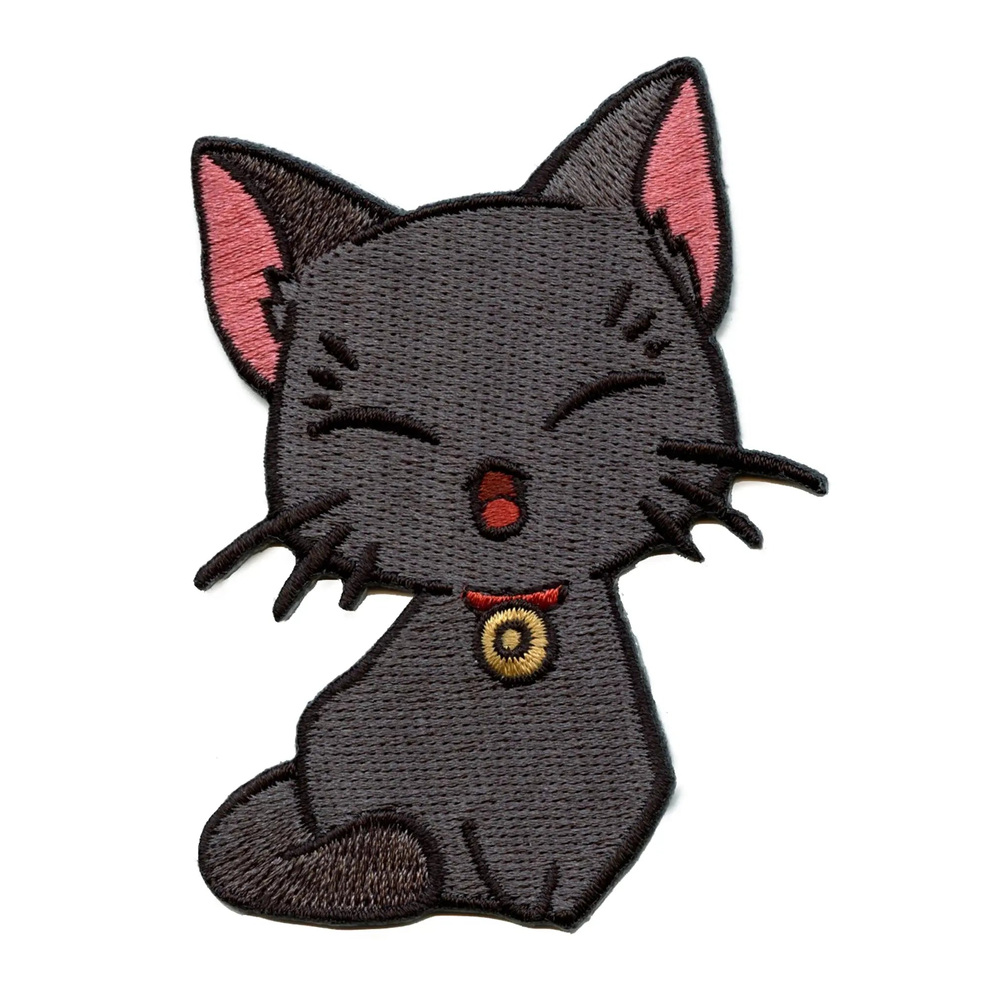 Akudama Drive Black Cat Patch Eyes Close Embroidered Iron On