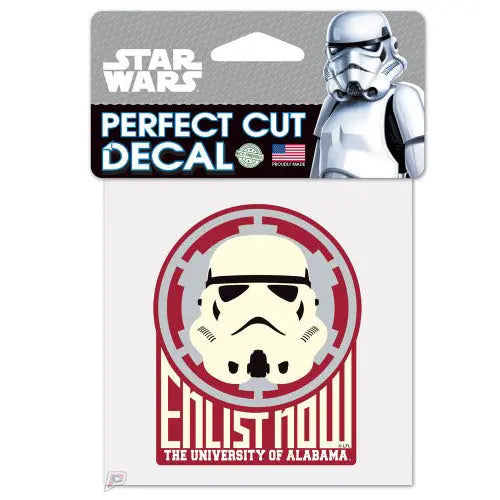 University of Alabama Crimson Tide Storm Troopers Star Wars Logo Perfect Cut Decal 4 x 4 (Colored) 