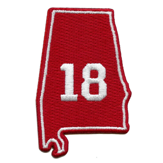 Alabama 18 National Championships Patch BAMA State Record Embroidered Iron On 