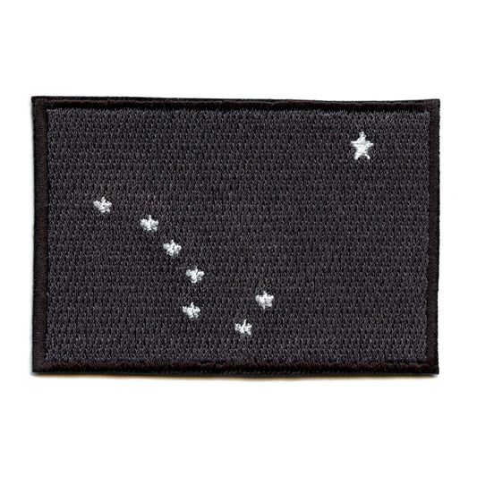 Alaska State Flag Grayscale Patch Embroidered Iron On 
