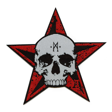Alchemy Dead Mans Rest Patch Red Star Skull Woven Iron On