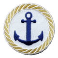 Nautical Anchor Round Embroidered Iron On Patch