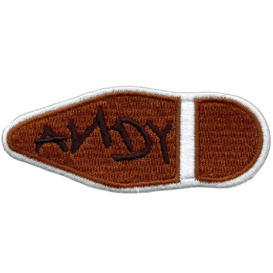 Cowboy Boot Bottom "ANDY" Embroidered Iron On Patch 
