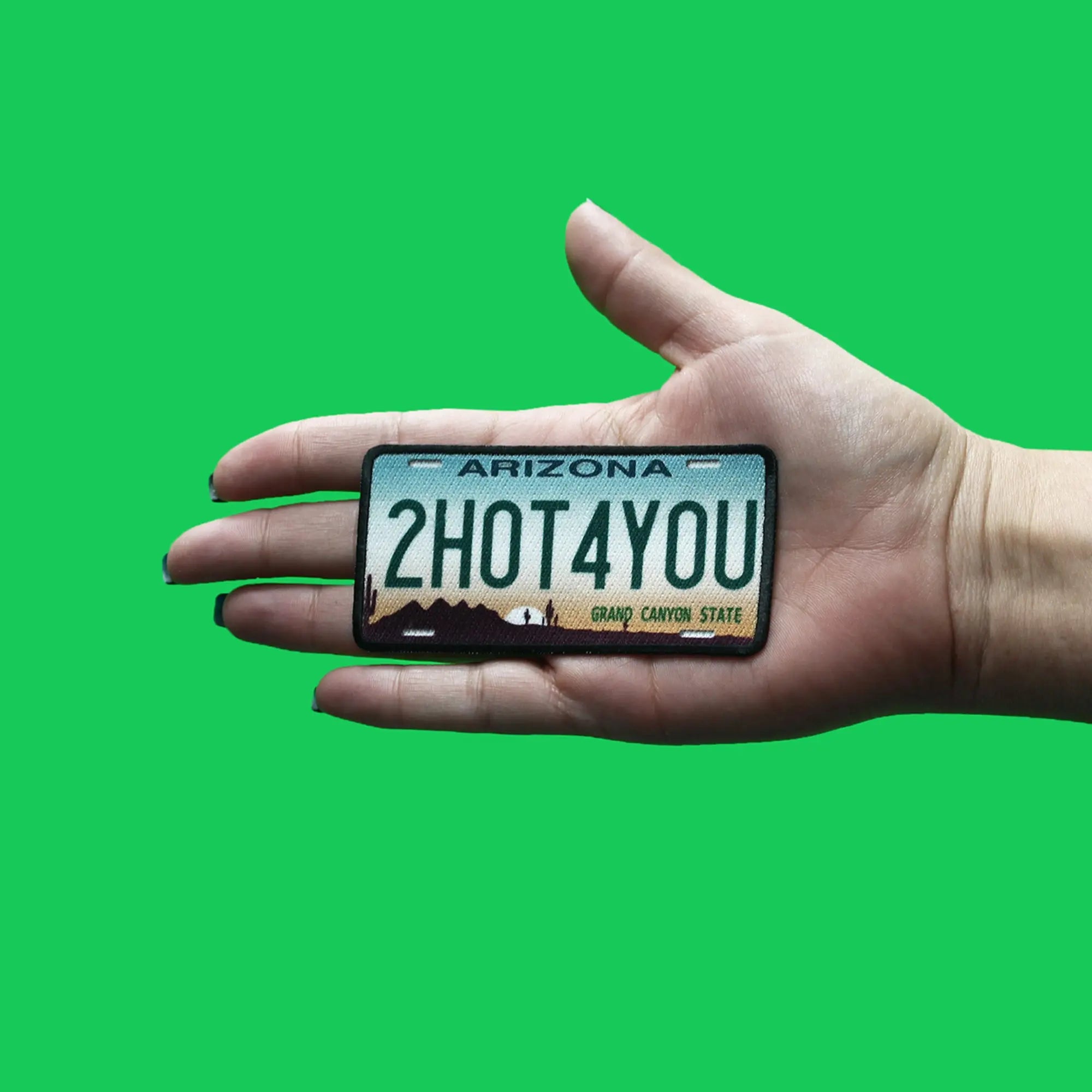 Arizona 2Hot License Plate Patch Grand Canyon State Embroidered Iron On