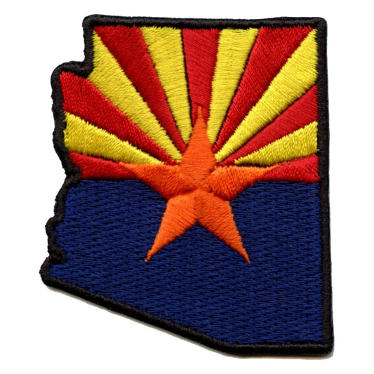 Arizona State with Flag Embroidered Iron On Patch 