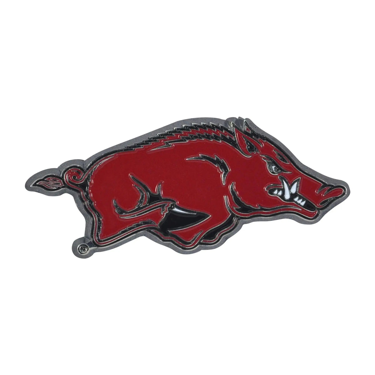 Metal Arkansas Razorbacks Arkansas Razorbacks Solid Metal Red Color Auto Emblem – Patch Collection