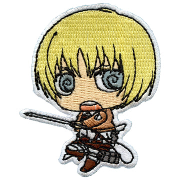 Attack On Titan Anime Surprised Armin Embroidered Iron On Patch 