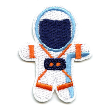Small Orange Astronaut Doll Embroidered Iron On Patch