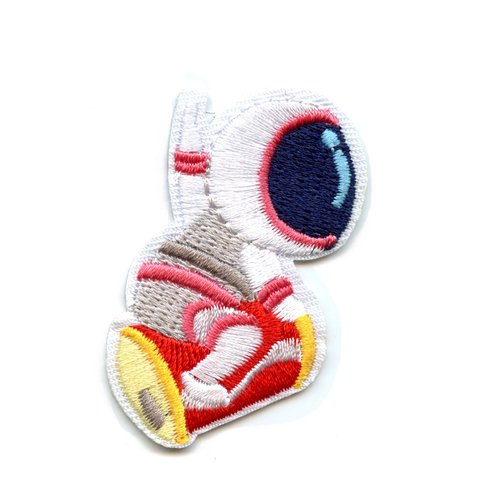 Small Pink Astronaut On A Soda Can Embroidered Iron On Patch
