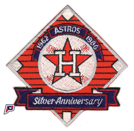 1986 Houston Astros 25th Silver Anniversary Sleeve Jersey Patch (Original) 