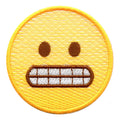 Awkward Grimacing Emoji Iron On Embroidered Patch