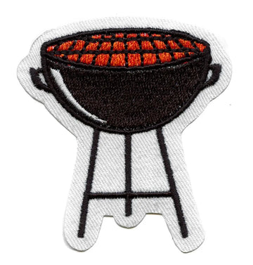 BBQ Pit Grill Emoji Embroidered Iron On Patch 